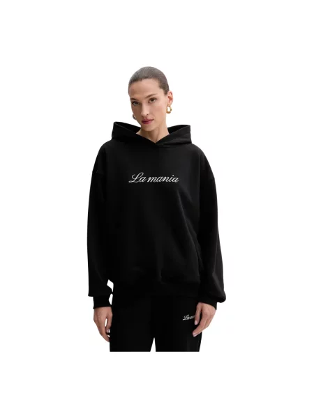 La Mania bluza z kapturem z aplikacją ROCKY czarny