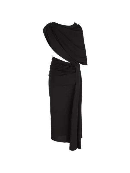 Rochie midi Balenciaga drapată negru