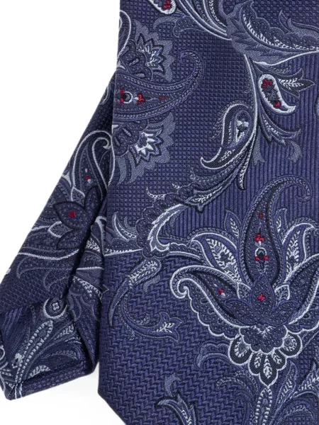 Cravată Etro de mătase cu model paisley albastru
