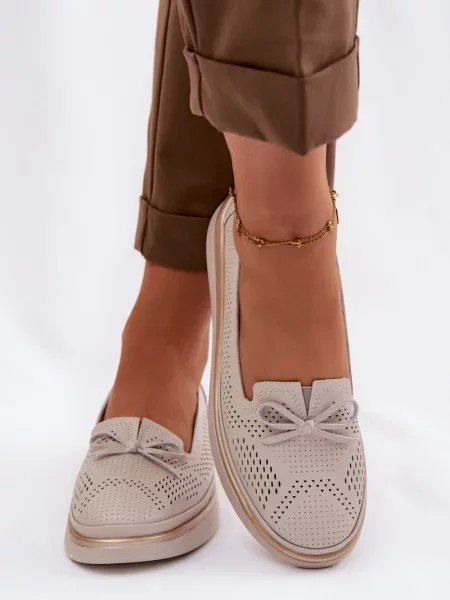 Usnjene superge S. Barski s platformo rjava