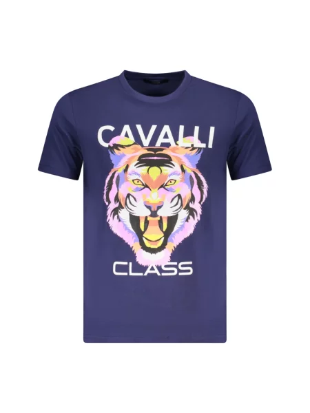 Koszulka Cavalli Class z krótkim rękawem niebieska