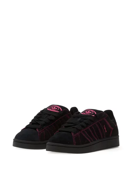 Sneakerși Adidas Campus cu imagine alergare din piele de căprioară negru