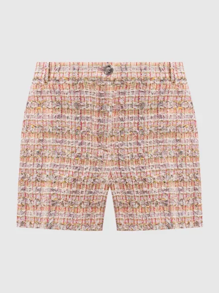 Твідові шорти в клітинку Versace рожеві