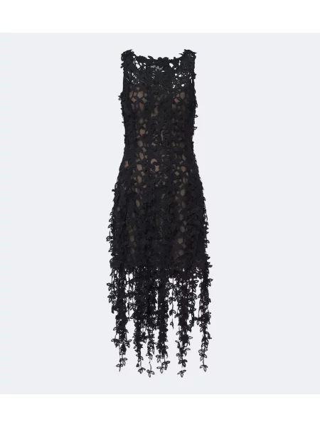 Rochie midi Oscar De La Renta din dantelă negru