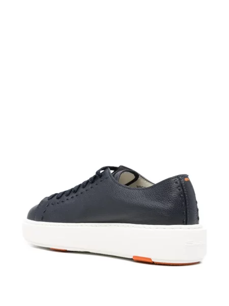 Sneakerși Santoni din piele albastru