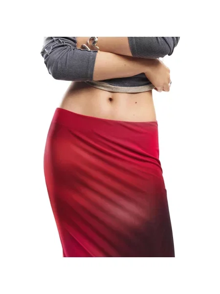 Desigual barevná maxi sukně červené