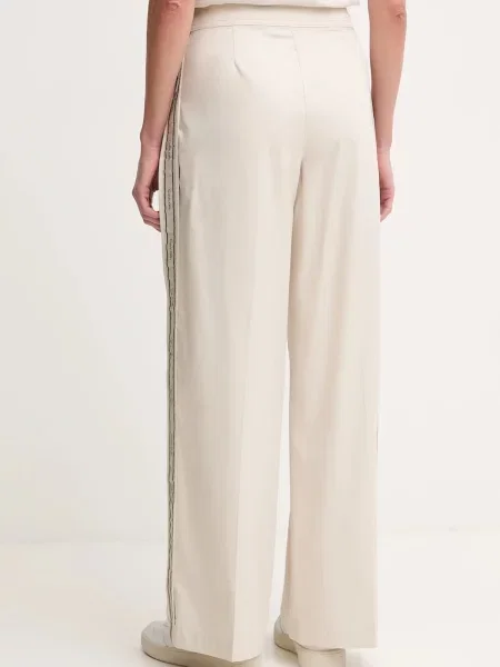 Kalhoty Calvin Klein Jeans široké high waist béžová