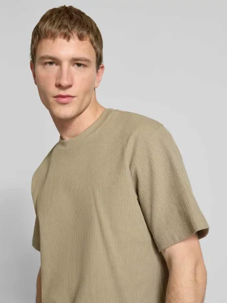T-shirt o prążkowanej strukturze model HARRISON' Jack & Jones