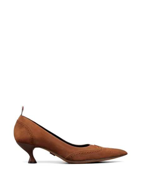 Pantofi cu toc Thom Browne din piele de căprioară maro