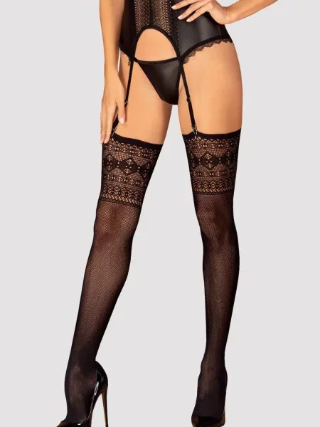 Ажурные чулки под чорні
