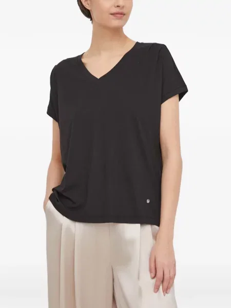 Tricou Mos Mosh cu decolteu în V negru