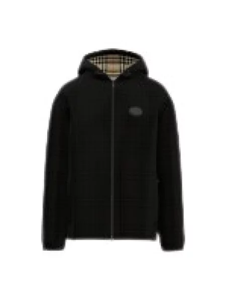 Bluza z kapturem Burberry w kratę beżowa