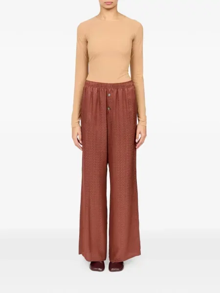 Pantaloni Mm6 Maison Margiela din jacard maro