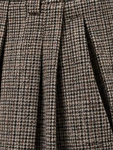 Pantaloni Etro de lână cu model pepito maro