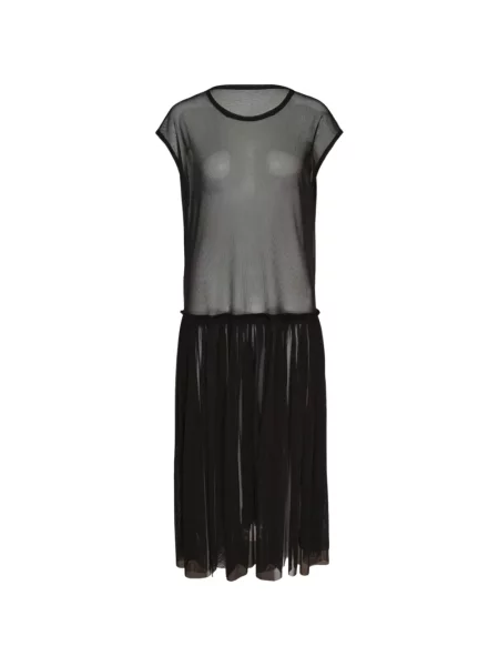 Rochie midi Yohji Yamamoto plasă negru
