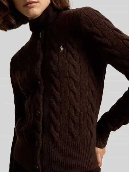 Kardigan rozpinany o kroju regular fit z wełny z domieszką kaszmiru Polo Ralph Lauren czarny