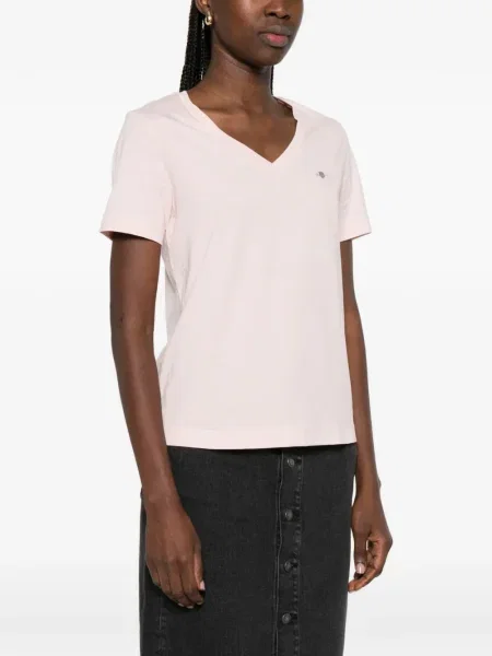 Tricou Gant cu decolteu în V roz