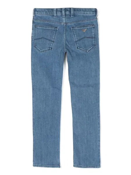 Jeansy straight leg dziecięce Emporio Armani niebieskie