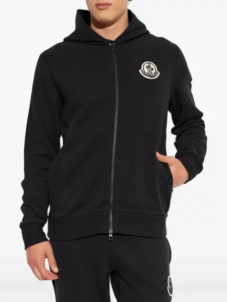 Hanorac cu glugă Moncler cu autograf negru