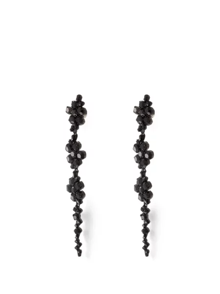 Cercei Simone Rocha cu model floral negru
