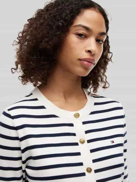 Kardigan rozpinany o kroju regular fit z mieszanki bawełny z złotymi Tommy Hilfiger