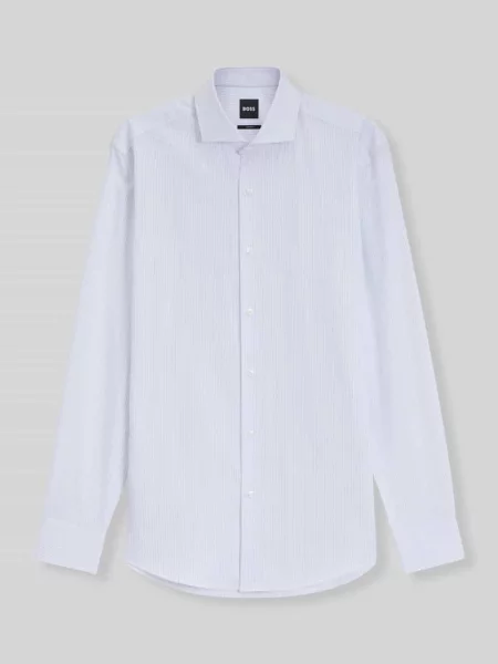 Koszula o kroju slim fit z teksturowanymi mankietami Boss błękitna