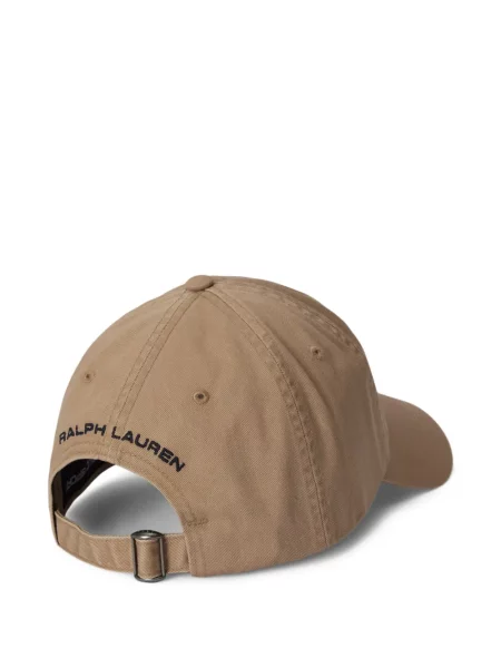 Șapcă Polo Ralph Lauren cu decolteu în V cu autograf în carouri albastru
