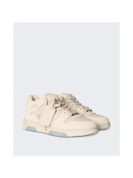 Sneakersy Off-white skórzane biznesowe białe
