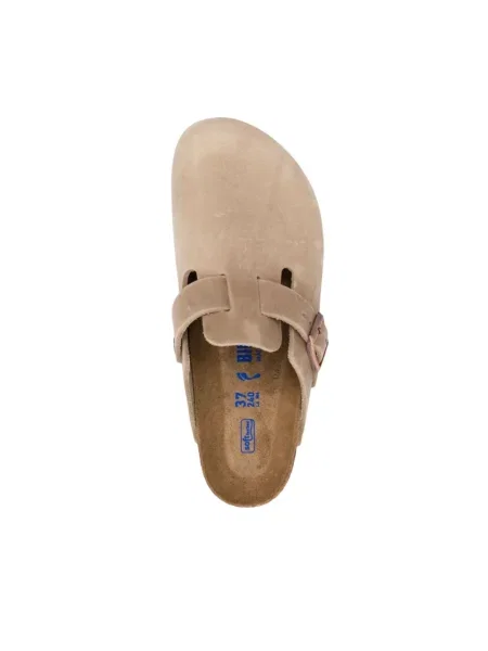 Klapki Birkenstock skórzane beżowe