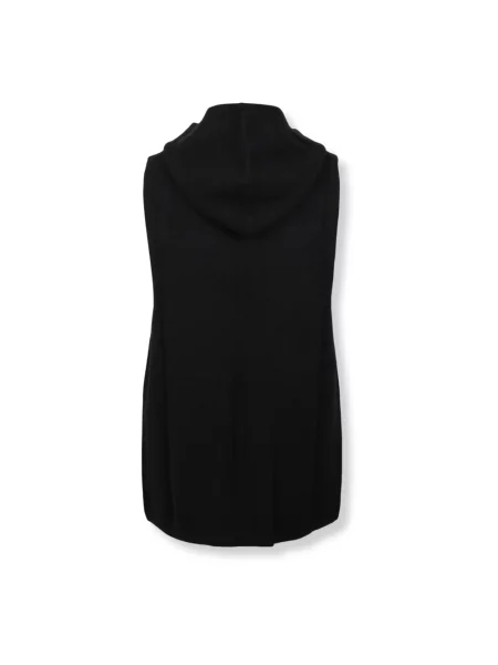Dzianinowa kamizelka Rick Owens z kapturem czarna