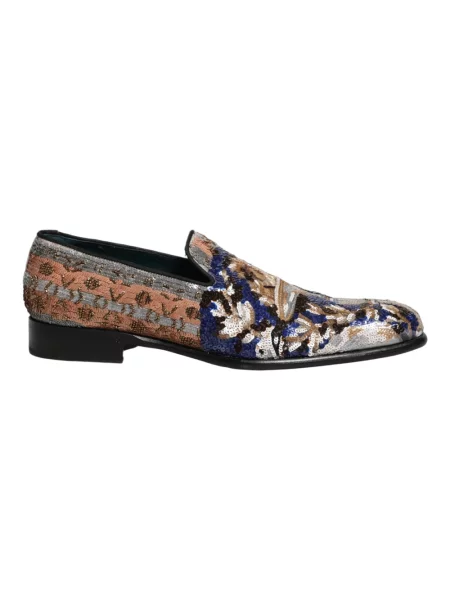 Haftowane półbuty Dolce And Gabbana skórzane