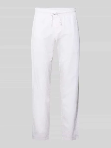 Spodnie z mieszanka bawełny i lnu model KANE' Jack & Jones białe