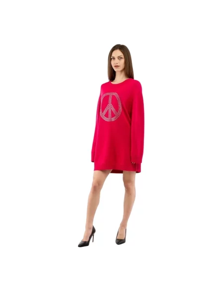 Sukienka Moschino wełniana różowa
