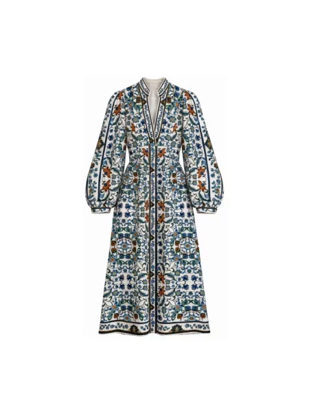 Lniana sukienka maxi Farm Rio garniturowa