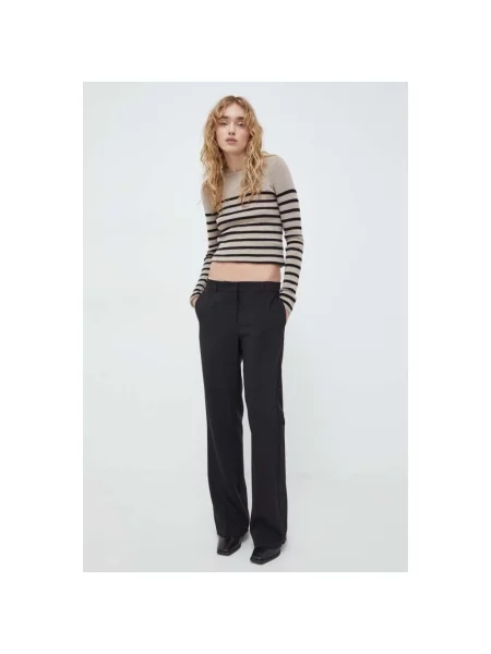 Herskind spodnie proste high waist czarny