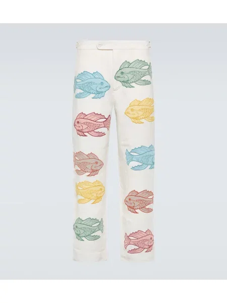 Lněné chinos Bode bílé