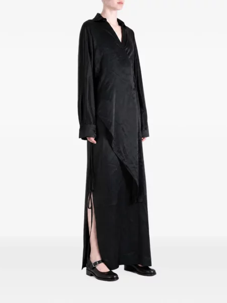 Rochie maxi Yehuafan asimetrică negru
