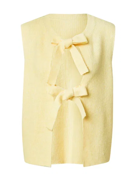 PIECES Vestă tricotată deschis galben