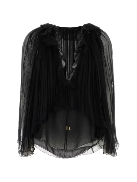 Bluză Alberta Ferretti cu volane negru