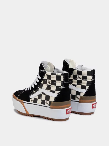 Vans Checkerboard Stacked ­ Кеды высокие чорні