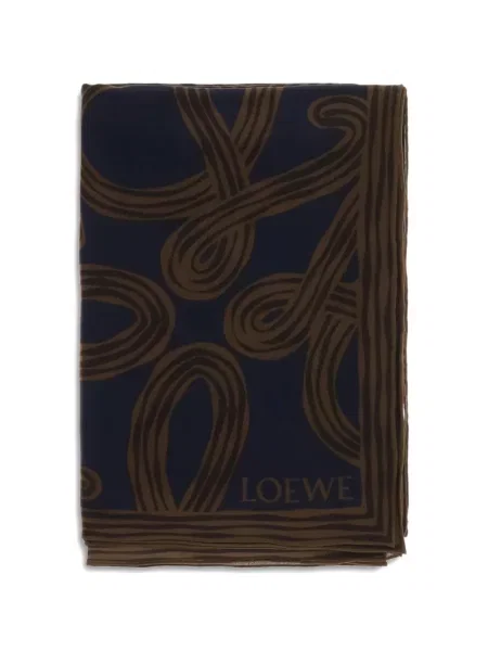 Fular Loewe de mătase cu imagine albastru