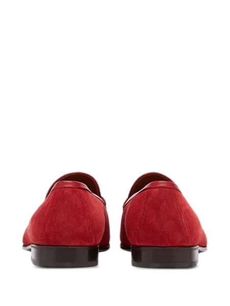 Pantofi loafer Ferragamo din piele de căprioară roșu