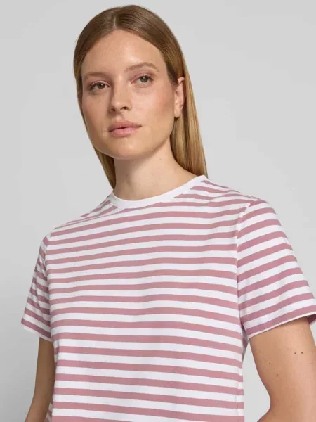 T-shirt z okrągłym dekoltem model NORA' Vila