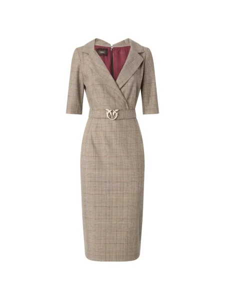 Cu centură rochie midi Pinko în carouri