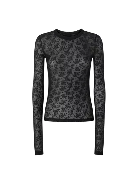 Top Pinko tiulowy czarny