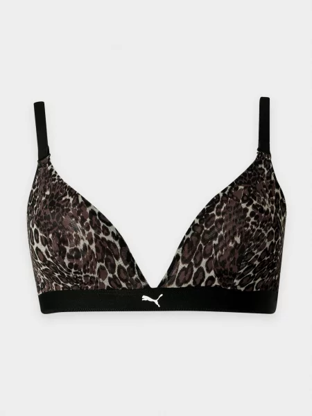 PUMA Sutien albastru deschis / maro coniac / negru / lână alb
