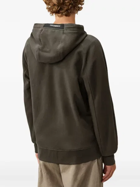 Hanorac cu glugă C.p. Company din fleece cu glugă verde