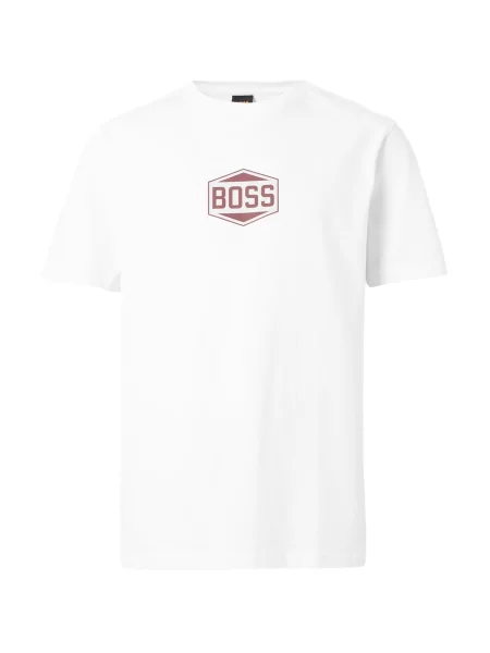BOSS Tricou rubiniu alb