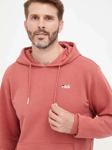 Суичър с качулка Fila с качулка розово