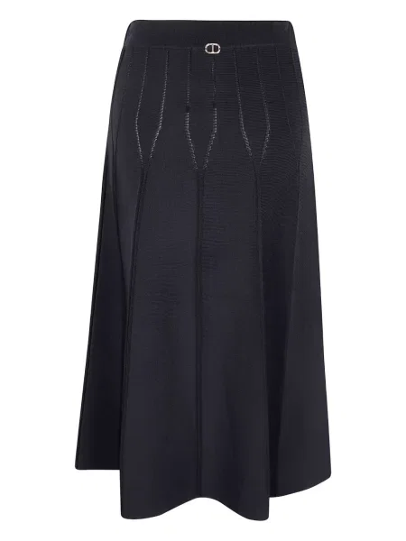 Fustă midi Twinset tricotate până la genunchi negru